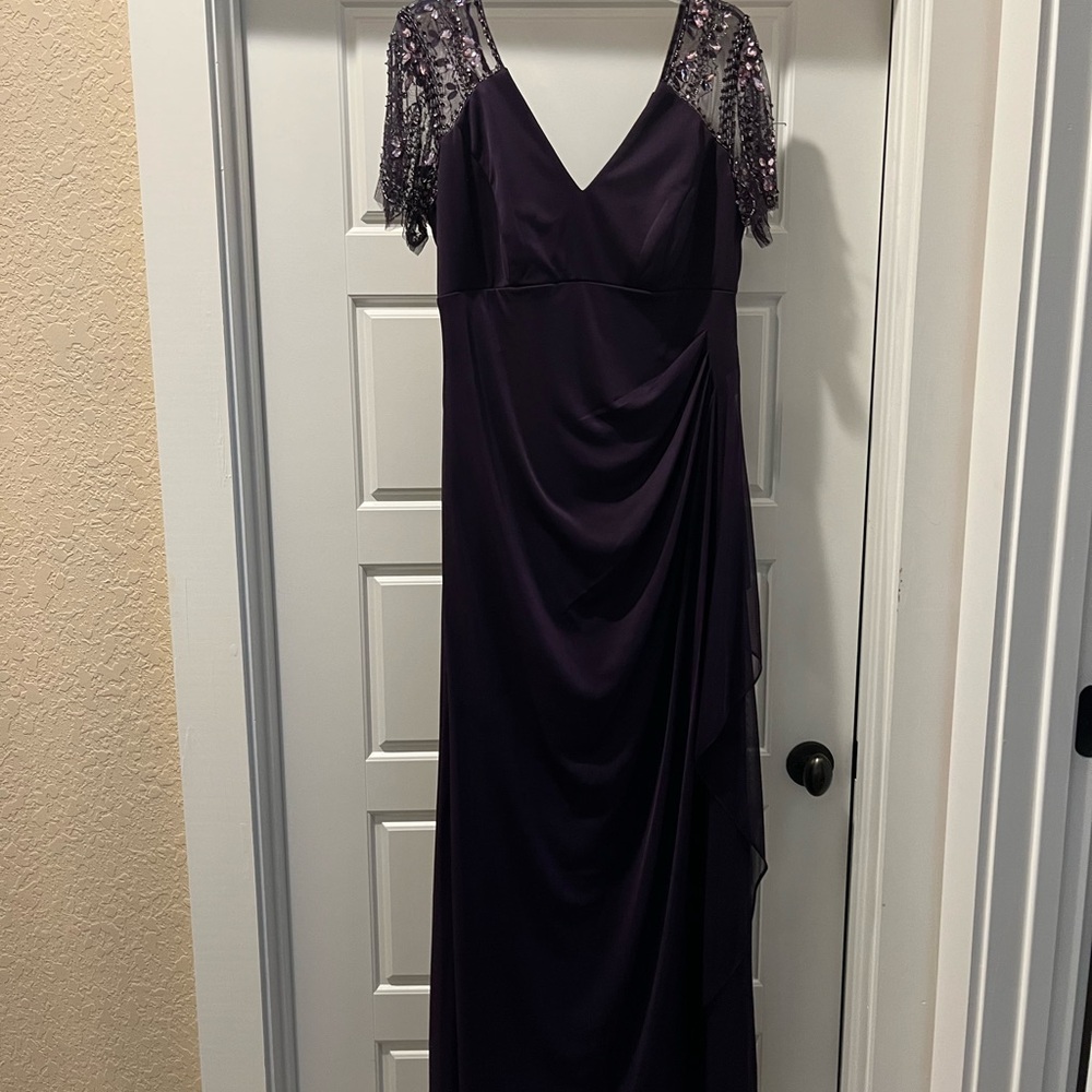 Adrianna Papell Deep Purple Maxi Dress